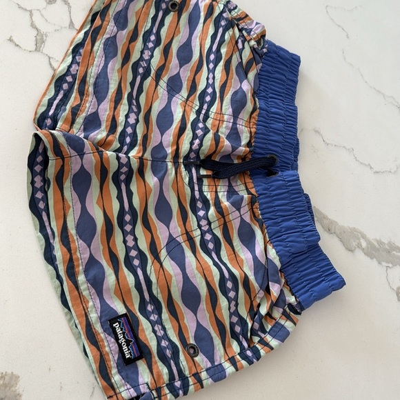 PATAGONIA Girls Costa Rica Baggies Shorts Size Small COAST HIGHWAY TIDEPOOL BLUE - Picture 6 of 9